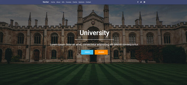 University Landing Page - Material Design for WordPress